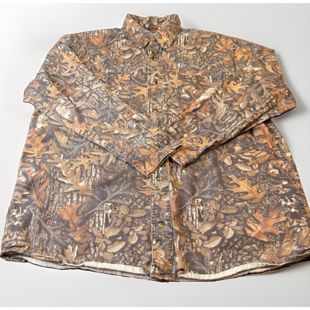 C.E. Schmidt Workwear Men’s L Camo Hunting Button Up Shirt Cotton Long Sleeve L